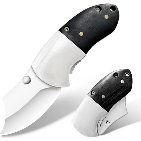Klappmesser Mini EDC Edelstahl Klinge Einhandmesser mit Holzgriff