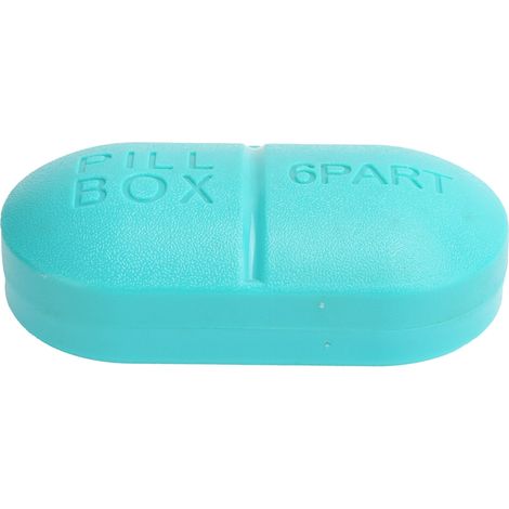 Boîte à pilules mini 6 compartiments bleue, étui portable pour médicaments, organisateur de comprimés de voyage, contenant pour pilulier (1/5)