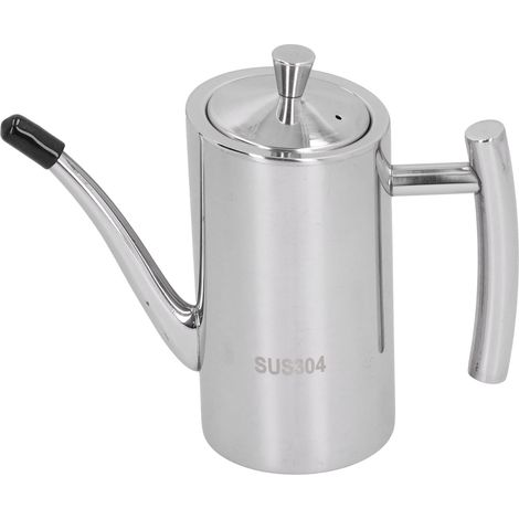 Bouteille d'huile en acier inoxydable 304 anti-goutte et anti-fuite 500ml pour cuisine, distributeur d'huile pratique. (1/5)