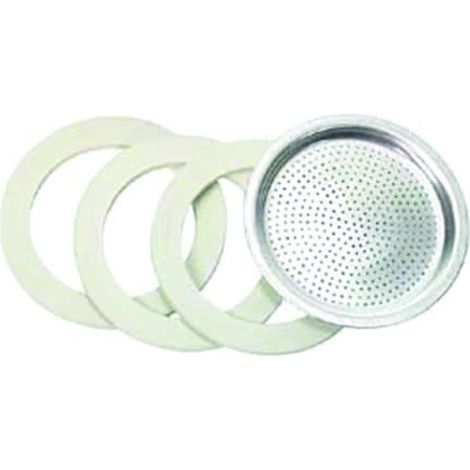 Set 3 Guarnizioni E 1 Filtro Per Moka  - 1 tazza in bustina - 10 bs