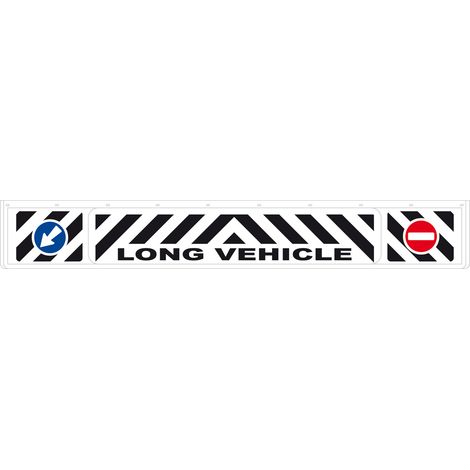 Paraspruzzo lungo in pvc, segnaletica in rilievo - 240x35 cm - Bianco - Long Vehicle