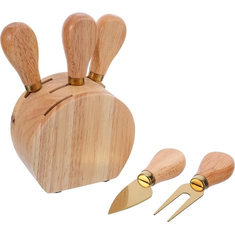 Spatule à Fromage avec Manche Bois Petite Fourchette à Fromage Acier Inoxydable Ustensiles de Cuisine Vaisselle de Cuisine (1/5)