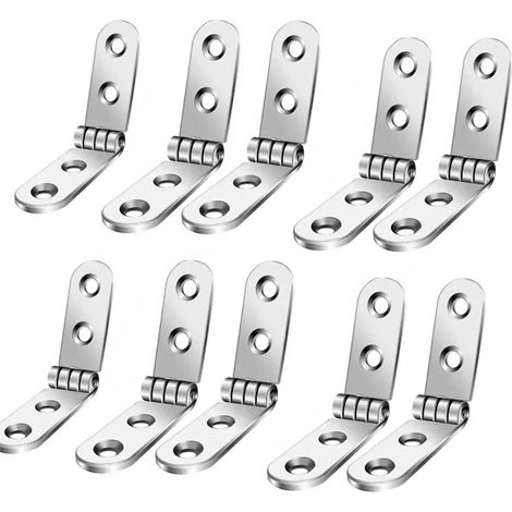 (10 pièces) Quincaillerie pour meubles Charnières à rabat pliables à visser pour armoire de machine à coudre Charnière d'angle arrondie (1/5)