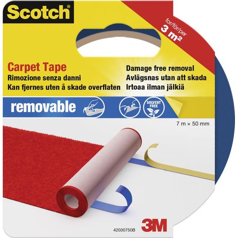 Ruban Adhésif Double Face pour Moquette 50 mm x 7 m 1 Rouleau (1/3)