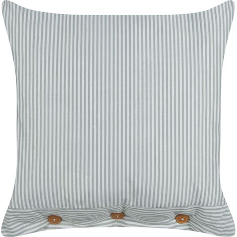 Cuscino verde e bianco a righe quadrato con Bottoni 45 x 45 cm Sebrine