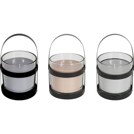 Glas-Windlicht Duftwachs Metallhalter schwarz Kerzenhalter Kerzenständer Deko (1/5)