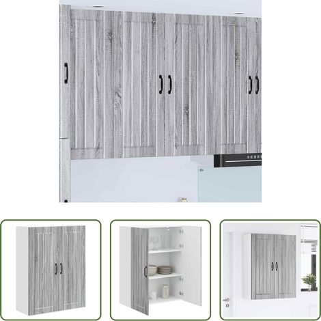 Küchenwandschrank - Küchenschrank Graues Sonoma 80 x 31 x 100 cm Holzwerkstoff (1/5)