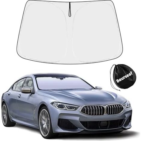 Sonnenschutz Auto Frontscheibe,Sonnenschutz Auto,Auto UV Schutz,2025 Faltbar Reflektierend Sonnenschirm mit UV Shutz für Auto Windschutzscheibe (L) (1/5)