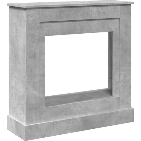 Manteau de cheminée gris béton, dimensions 90 x 30 x 90 cm, bois d'ingénierie (1/5)