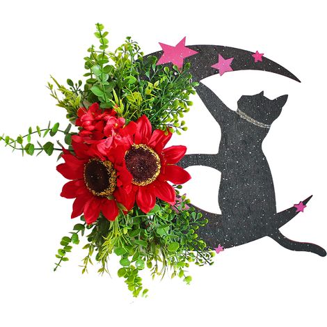 Guirlande chat lunaire Halloween décoration suspendue pour fête maison ferme porche porte d'entrée (1/5)