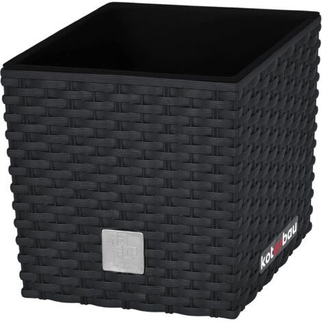 Pot de fleurs anthracite 233 mm – Cache-pot avec pot intérieur amovible – Résistant aux UV et aux basses températures – Pour intérieur et extérieur-NANOTEH (1/5)