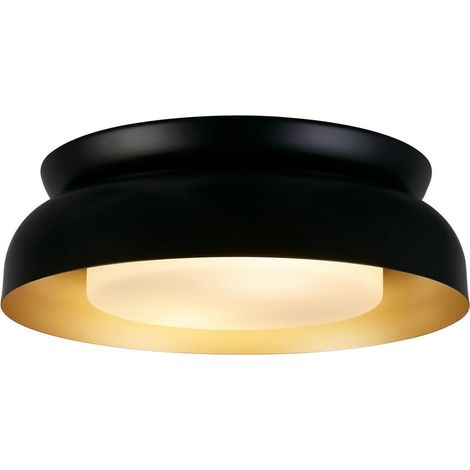 Searchlight Kendal Lampada a filo a 2 luci, metallo nero e oro con diffusore satinato (1/3)