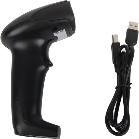 Lecteur de codes-barres sans fil avec connexion USB, ergonomique et pratique, lecteur de codes 1D, lecture automatique, rapide et précise (1/5)