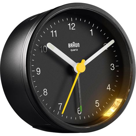 Braun BC12 B Réveil Analogique Noir Design Élégant (1/4)