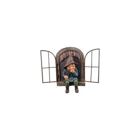 Gnomi da giardino resistenti alle intemperie, statua di gnomo da giardino, gnomo da giardino dispettoso, guardone, divertente decorazione per albero, guardone sull'albero, decorazione da giardino per 