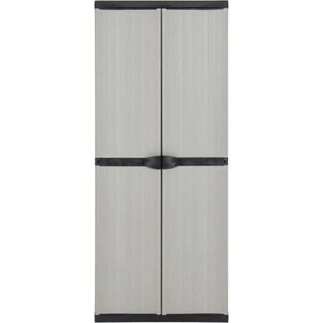 Meubles de Rangement，Armoire de rangement de jardin 3 étagères Gris/noir 68x40x168cm CFW123815 (1/5)