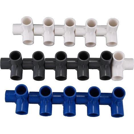 Adaptateur de tuyau, 16 unités, PVC, diamètre 20 mm, trois voies, pour systèmes d'irrigation, réservoirs et tuyauterie extérieure.-AquaForge (1/5)