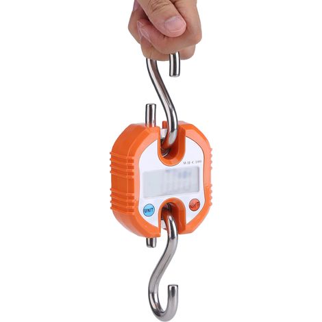 WeiHeng Tragbare Kranwaage Digitale LCD-Elektronikwaage Hakenwägedynamometer Schlaufenwaage Orange (1/3)