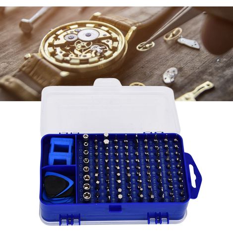 Kit de tournevis 115 en 1, outil multifonction avec embouts, pour le démontage d'horloges et de consoles de jeux, bleu (1/5)