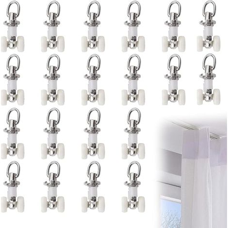Pergola Rail Hooks, Curtain Rail Rolls, Curtain Rail Pulley, Sliding Roller for Curtain Rail for Hanging Curtains Living Room, Bedroom and Bathroom (1/5)
