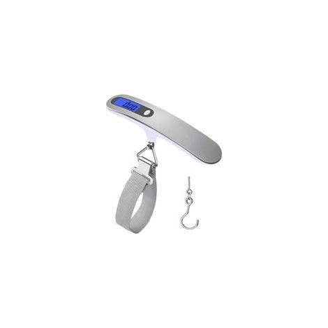 Balance numérique 50 kg – Balance à bagages portable – Design en acier inoxydable blanc (1/5)