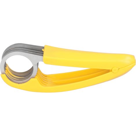 Bananenschneider aus Edelstahl, multifunktionales Schneidewerkzeug für Gurken, Schinken, Wurst, praktisches Küchenutensil. (1/5)