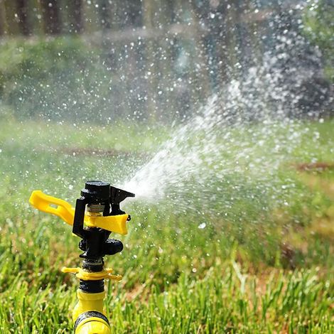 Arroseur à jet rotatif à pointes réglables (1,27 cm) pour jardin, agriculture et pelouse. Jet rotatif à 360°. (1/5)