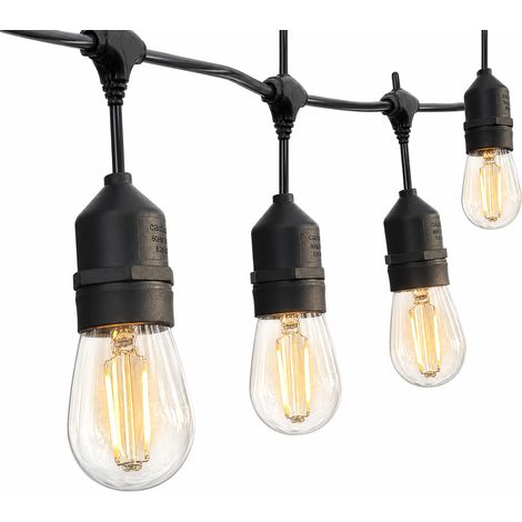 Guirlande Lumineuse Extérieure E27 avec 15 Douilles Suspendues, Prise UE, Ampoules Non Incluses (1/5)
