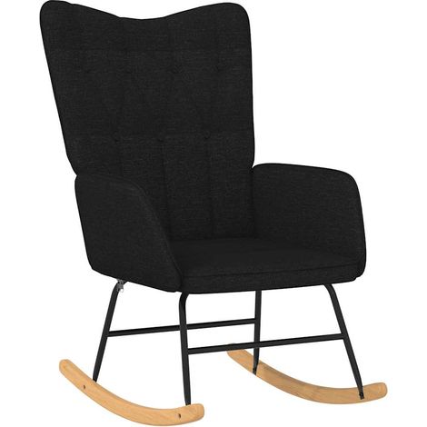 Maison Exclusive - Schaukelstuhl Schwarz Stoff