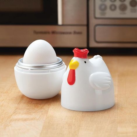 2 cuiseurs à œufs - Cuiseur à œufs pour micro-ondes - Cuiseur à œufs - Cuiseur vapeur - Cuiseur à œufs vapeur en forme de poussin - Cadeau de Noël (1/5)