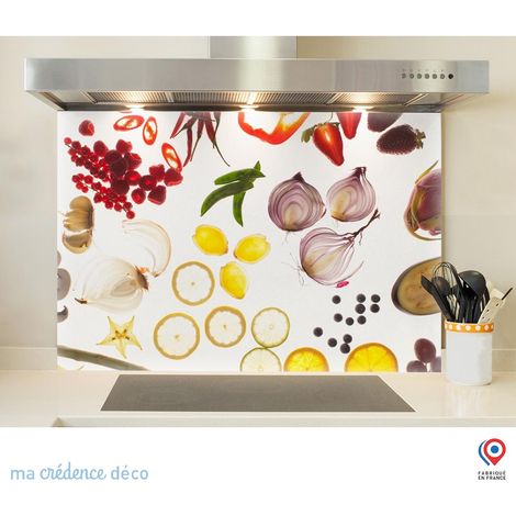 Fond de hotte : Fruits et légumes - Verre trempé - 90 cm - 60 cm (1/5)