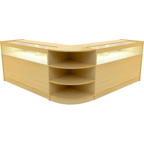 Ahorn Ladentheken-Set Theseus LED Licht B1500 LM60 Abschließbare Einrichtung (1/5)