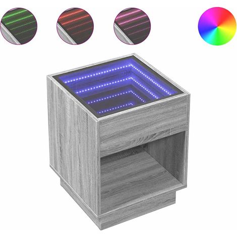 Maison Exclusive - Table basse avec LED infini sonoma gris 40x40x50 cm