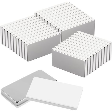 Aimant Autocollant Néodyme, 30 Pièces, 20 x 10 x 2 mm, Rectangulaire (1/5)