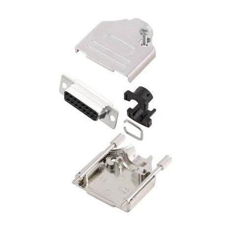 MH Connectors MHDTZK15-DB15S-K Kit embase SUB-D femelle 180 ° Nombre de pôles: 15 fût à souder 1 pc( (1/2)