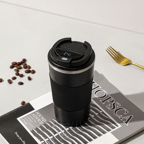 Tasse Thermos À Mesure De Température - Acier Inoxydable 304 - Pour Café Ou Eau Chaude Froide - Usage Automobile Et Nomade - 1 Pièce (1/4)