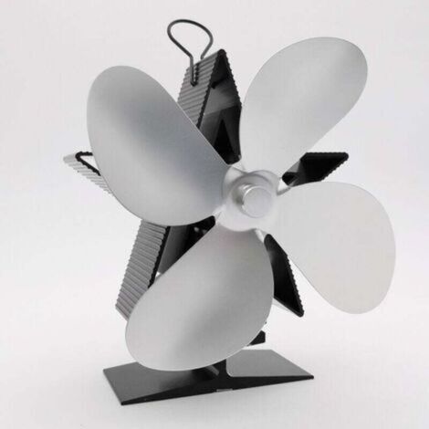 Ventilateur Poele à Bois 4 Pales Avec Thermomètre - Ventilateur Cheminée Alimenté à la Chaleur Ventilateur Silencieux avec Protection Contre le Surchauffe pour Poêle à Bois Cheminée Gaz Bûche Poêle à (1/4)