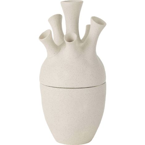 Vase corail blanc en poterie - blanc (1/4)