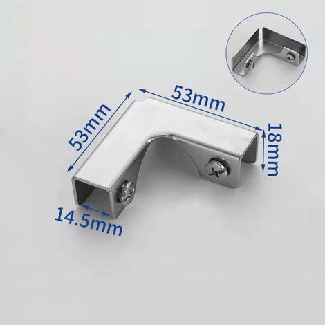 4-teilige Glasklemme aus kaltgewalztem Stahl, Fliesenbefestigungsklemme, Verstärkungsklemme, Glaseckenschutz, L-Form, geeignet für Glasstärken von 6-10 mm/10-12 mm