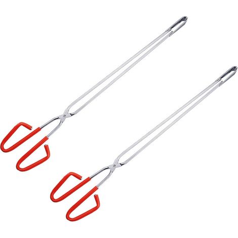 Lot de 2 Pinces à Déchets en Acier Inoxydable Rouge, Design Créatif Portée Étendue, pour Ramasser les Ordures et Barbecue (1/4)