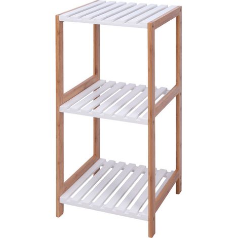 Estantería de madera blanca con 3 estantes