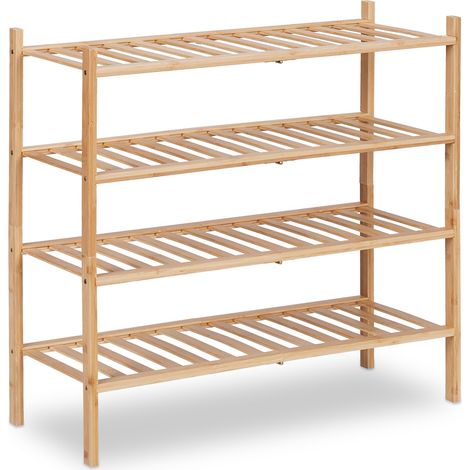 Pratica scarpiere impilabile 70 x 30 x 60 cm design aperto moderno in bambù naturale 130013875
