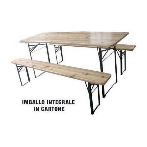 SET TAVOLO + PANCHE BIRRERIA 2 GAMBE DOMUS