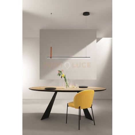 SOSPENSIONE REGOLI ORIZZONTALE NERO L.110CM 3000K 1224LM 20W DIMMERABILE