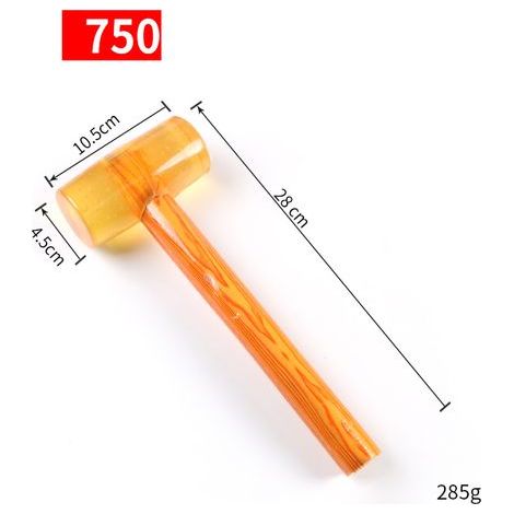 Gummihammer mit transparentem Holzgriff, montierter Klöppel für die Verlegung von Bodenfliesen und Möbeln, Typ 750, 4,5 cm