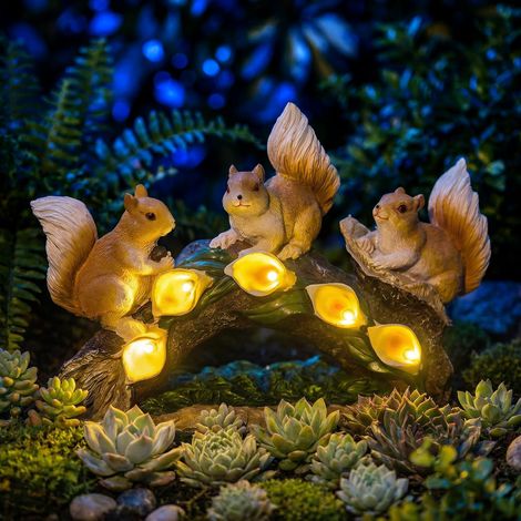 Statue Gartenornamente Außendekoration mit solarbetriebenen LED-Lichtern Dekoration für Terrasse