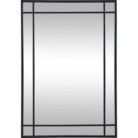 Specchio L.60 x H.86,5 cm in Metallo Nero Industriale - HISAE