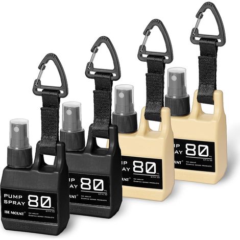 Mini-Camping-Sprühflasche mit Karabinerhaken – 4er-Pack wiederbefüllbare Dosierflaschen mit MOLLE-Clip