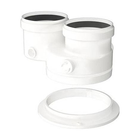 ADAPTATEUR DOUBLEUR 80/125 80-80 EN PP Dimensions : 80/125 à 80/80