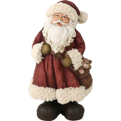 Pupazzo Babbo Natale in Resina rosso cm 18x17xh34